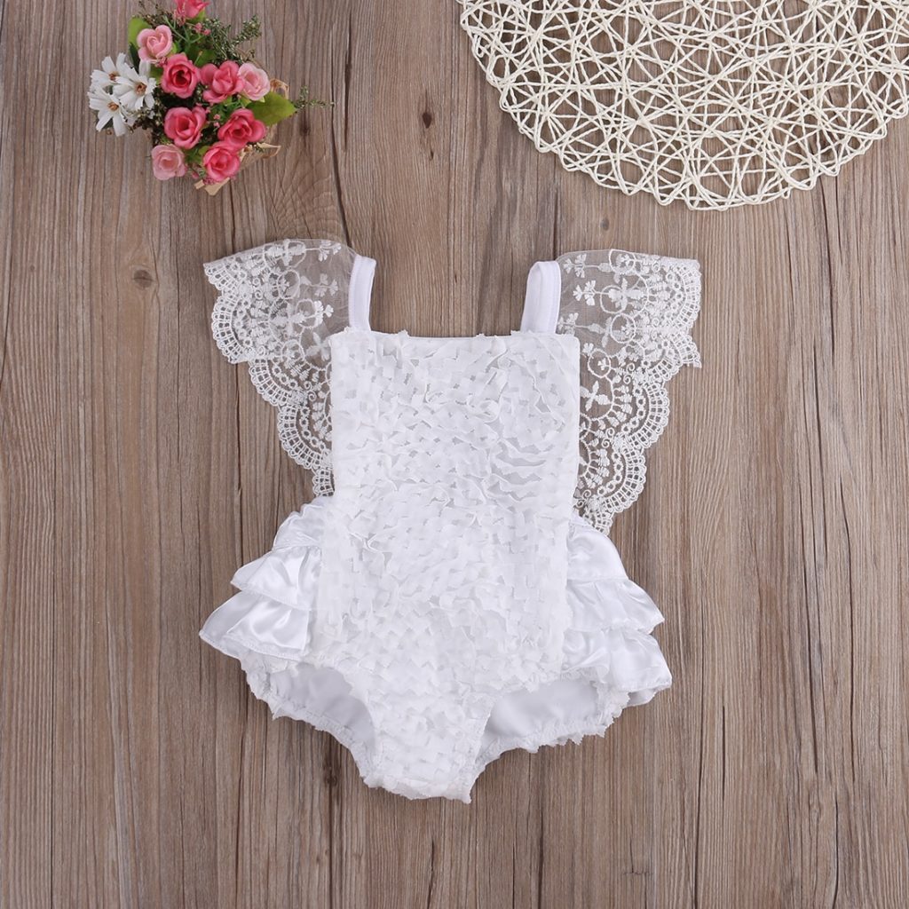 2018 Multitrust Brand Cute Newborn Infant Baby Girl Clothes Lace Tutu Romper Sleeveless Cake Sunsuit White Summer Outfits SS